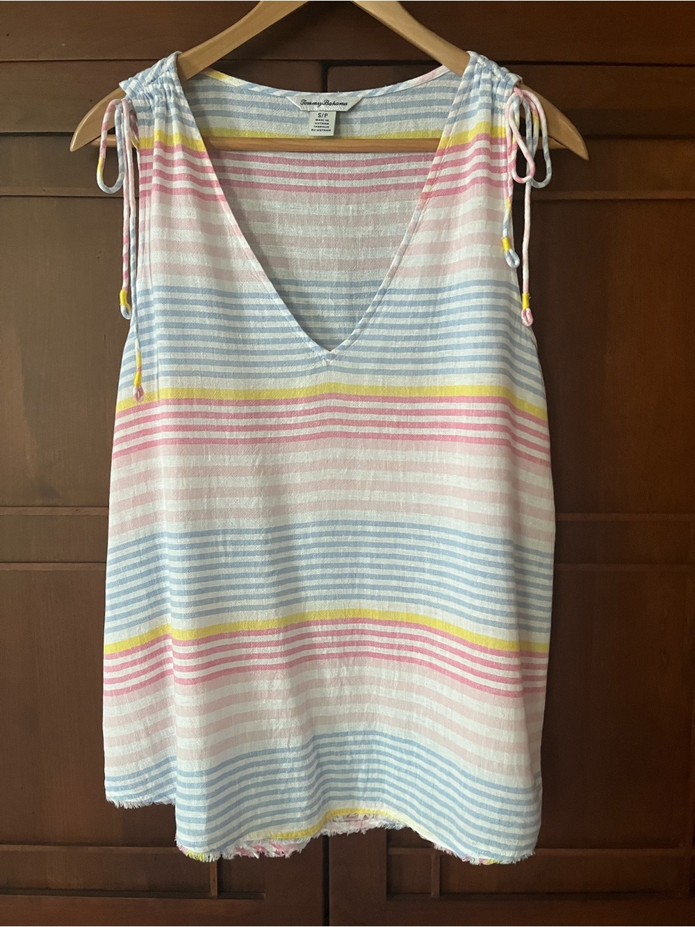 Tommy Bahama Women’s Striped Tie-Shoulder Sleeveless Tank S